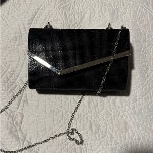 Black sequin crossbody clutch